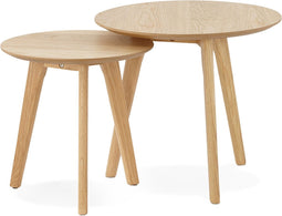 Alterego - GABY - Ronde nesttafels - Bruin - 50x50x45 cm