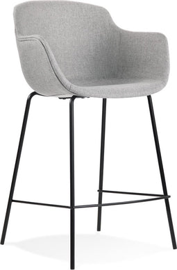 Alterego Mini Forti - Lichtgrijze Stoffen Barkruk - 59x54x97,5cm