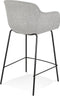 Alterego Mini Forti - Lichtgrijze Stoffen Barkruk - 59x54x97,5cm