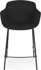 Alterego Mini Forti - Zwarte Stoffen Barkruk - 59x54x97,5cm
