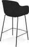 Alterego Mini Forti - Zwarte Stoffen Barkruk - 59x54x97,5cm