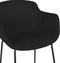 Alterego Mini Forti - Zwarte Stoffen Barkruk - 59x54x97,5cm
