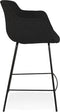 Alterego Mini Forti - Zwarte Stoffen Barkruk - 59x54x97,5cm