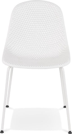 Alterego Viky - Wit Geperforeerde Designerstoel - Binnen & Buiten - 58.5x46.5x82.5cm