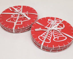 Vilten onderzetter kerstmis 2 x set van 4 - 8 Stuks - Dia 10 cm - Glasonderzetter
