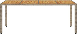 vidaXL Tuintafel met acaciahouten blad 190x90x75 cm poly rattan grijs