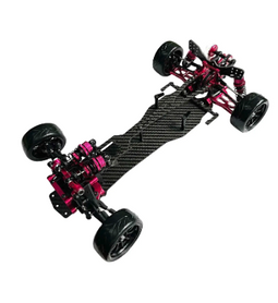 Aluminium Frame Kit voor 1:10 SAKURA D4 RWD Drift Racing Auto - Inclusief 4 Wielen