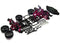 Aluminium Frame Kit voor 1:10 SAKURA D4 RWD Drift Racing Auto - Inclusief 4 Wielen