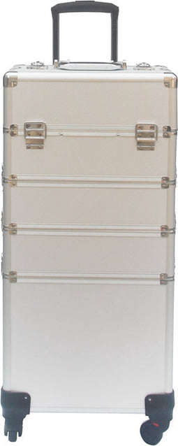 Aluminium visagie koffer, nagel koffer, make-up koffer, kappers trolley / beauty case / trolley voor het opbergen van uw persoonlijke verzorgingsproducten 4 in 1