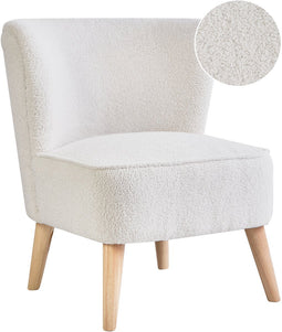 ALVEN - Fauteuil - Off-white - Bouclé