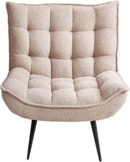 ALVESTA - Fauteuil - Beige - Bouclé