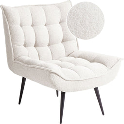 ALVESTA - Fauteuil - Wit - Bouclé