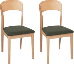 ALVIN - Eetkamerstoel set van 2 - Donkergroen - Hout