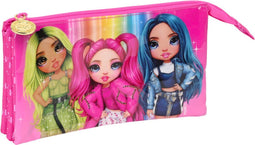 Pennenetui met 3 vakken Rainbow High Fuchsia (22 x 12 x 3 cm)