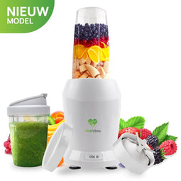 VitalVibes Blender Max - Smoothie Maker - 1200W - 2 Bekers Inclusief Receptenboek (e-book) (2 stuks)