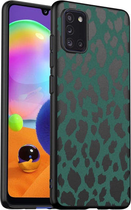 iMoshion Hoesje Geschikt voor Samsung Galaxy A31 Hoesje Siliconen - iMoshion Design hoesje - Zwart / Meerkleurig / Groen / Green Leopard