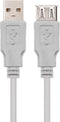 USB 2.0-kabel NANOCABLE 10.01.0202-BK 1 m Zwart Beige