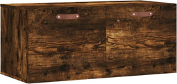 vidaXL - Wandkast - 80x36,5x35 - cm - bewerkt - hout - gerookt - eikenkleurig
