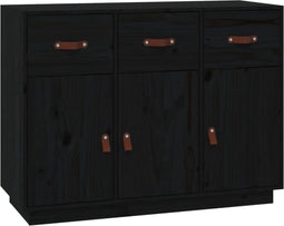 vidaXL - Dressoir - 100x40x75 - cm - massief - grenenhout - zwart