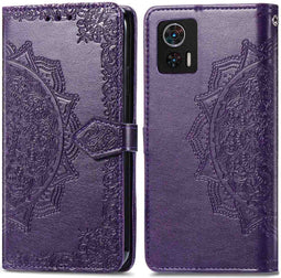 iMoshion Hoesje Geschikt voor Motorola Edge 30 Neo Hoesje Met Pasjeshouder - iMoshion Mandala Bookcase - Paars