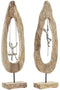Decoratieve figuren DKD Home Decor 18 x 9 x 62 cm Natuurlijk Zilverkleurig Bruin (2 Stuks)