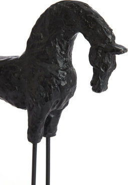 Light&living Ornament op voet 27x9x31 cm HORSE hout zwart