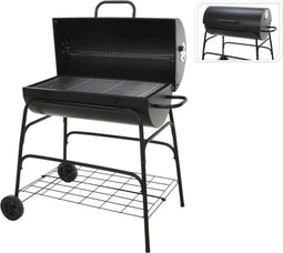 BBQ Houtskoolbarbecue - Cilinder - Op wielen - 39x100x100cm