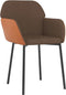 vidaXL - Eetkamerstoelen - 2 - st - stof - en - kunstleer - bruin