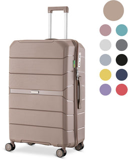 SKYCASES Urban Adventurer - Grote Reiskoffer - 28 inch - 110L - Cijferslot - Champagne