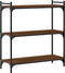 vidaXL - Boekenkast - 3-laags - 80x30x86 - cm - bewerkt - hout - bruin - eikenkleur