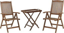 AMANTEA - Bistroset voor 2 - Donkere houtkleur - Acaciahout