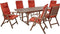 AMANTEA - Tuinset voor 6 - Donkerhout/Rood - Acaciahout