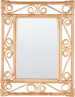 AMANU - Wandspiegel - Licht - Rotan