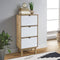 vidaXL - Schoenenkast - OTTA - 3 - lades - massief - grenenhout - bruin - en - wit