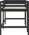 vidaXL - Kinderhoogslaper - met - ladder - 80x200 - cm - massief - grenenhout - zwart