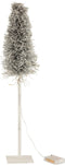 J-Line decoratie kerstboom Takken - riet - wit - small - LED lichtjes