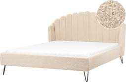 AMBILLOU - Tweepersoonsbed - Beige - 180 x 200 cm - Bouclé