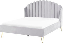 AMBILLOU - Tweepersoonsbed - Grijs - 140 x 200 cm - Fluweel