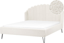 AMBILLOU - Tweepersoonsbed - Off-white - 160 x 200 cm - Bouclé