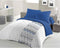 AMBROISIE microvezel dekbedset - 1 dekbedovertrek 220 x 240 cm + 2 kussenslopen 63 x 63 cm - Blauw