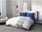 AMBROISIE microvezel dekbedset - 1 dekbedovertrek 220 x 240 cm + 2 kussenslopen 63 x 63 cm - Blauw