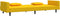 vidaXL - Slaapbank - 2-zits - met - 2 - kussens - fluweel - geel