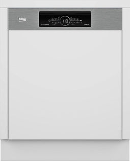 Beko BDSN3844M0X - Semi-inbouw Vaatwasser - 14 Couverts 43 dB C - RVS
