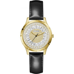 Guess Glamour GW0299L2 Horloge - Leer - Zwart - Ø 36 mm