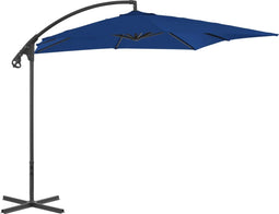 vidaXL - Zweefparasol - met - stalen - paal - 250x250 - cm - azuurblauw