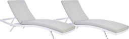 AMELIA - Ligstoel set van 2 - Lichtgrijs - Olefine