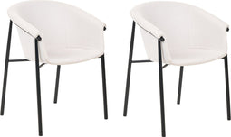 AMES - Eetkamerstoel set van 2 - Beige - Polyester