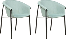 AMES - Eetkamerstoel set van 2 - Mintgroen - Polyester
