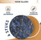 Castagnola Onderzetters - Keramisch met Kurk - Set van 6 - Blauw/Goud