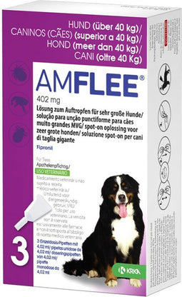 Amflee Spot On Anti Vlooien en Teken Druppels Hond >40 kg 3 pipetten